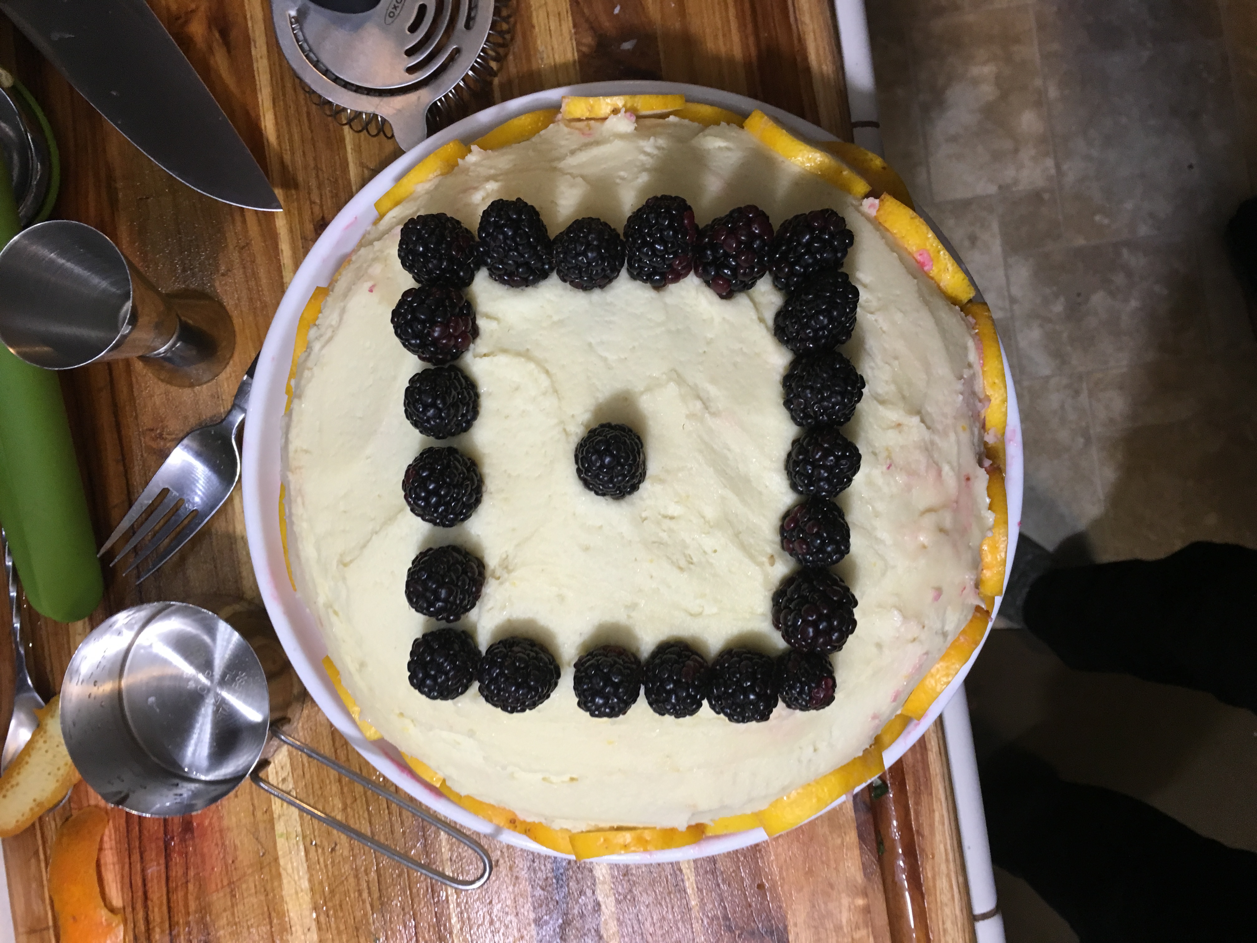 Blackbox icon cake made with blackberries